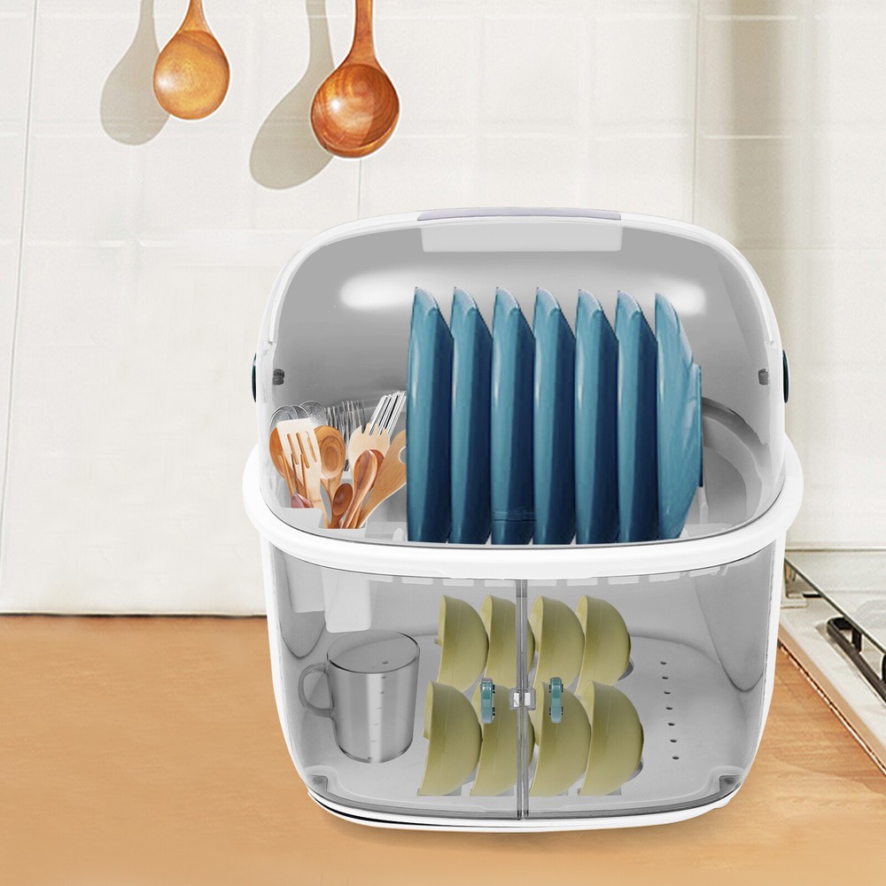 2 Tier Plastic Drying Rack For Kitchen Dish Drying Rack 2-tier Dish Drying Rack