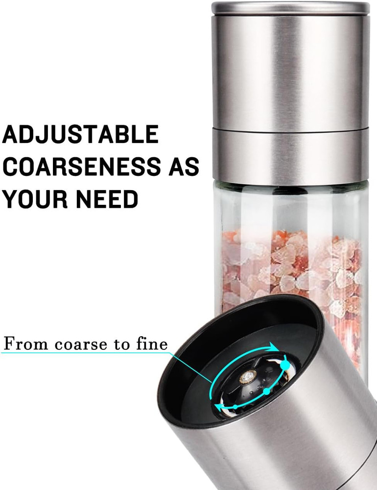 Gulex® Salt Grinder Pepper Mill, Salt Grinder Refillable, Adjustable Coarseness