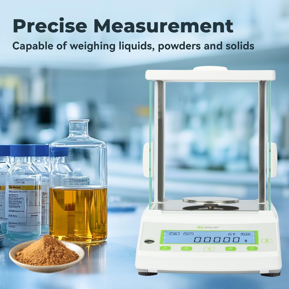U.S. Solid 0.1mg Analytical Balance 120g x 0.0001g Auto Calibration