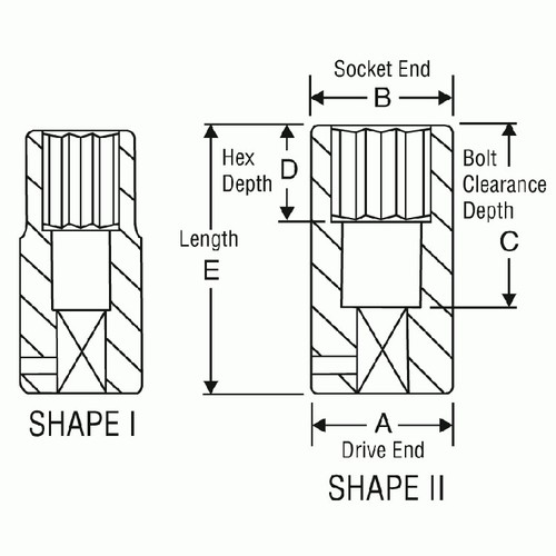 Grey Pneumatic 1116D 3/8" Drive x 1/2" Deep Impact Socket, 12-Point
