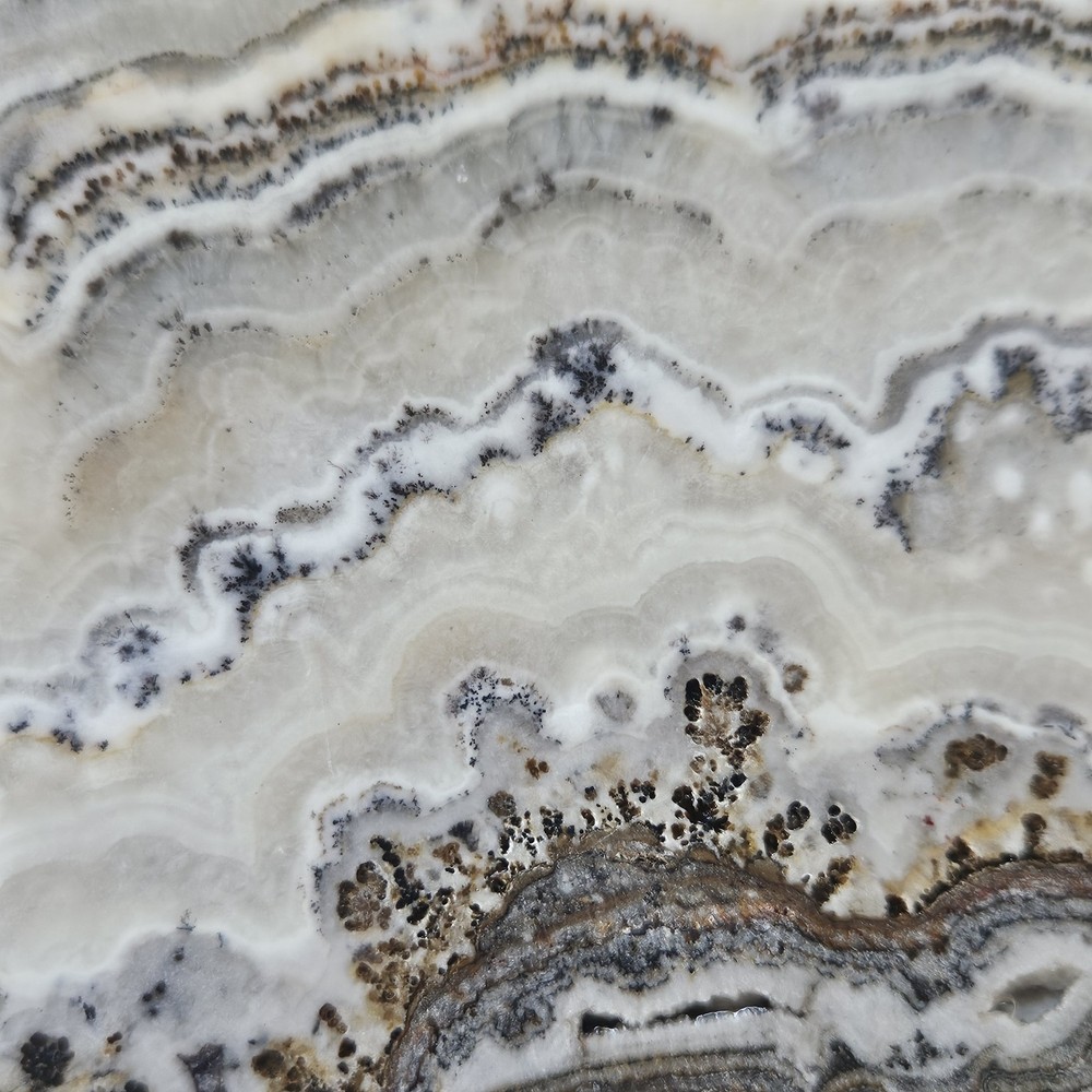 Silver Onyx Banded Lapidary Slab 167 Grams
