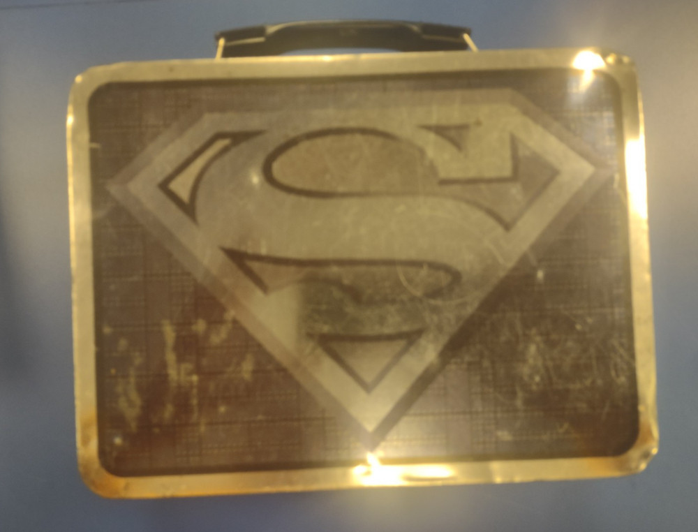 Superman Lunchbox Silver Embossed