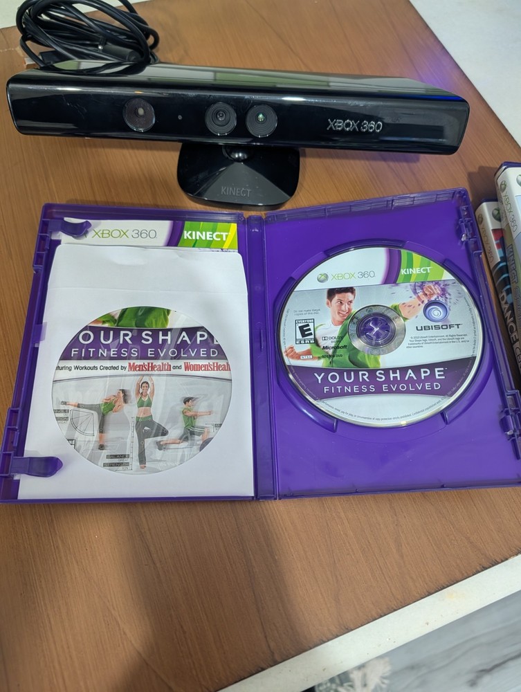 Microsoft Xbox 360 Kinect Sensor Bar + 4 Games Bundle