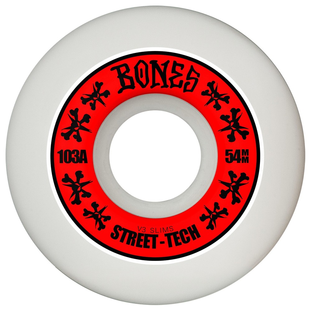Bones Skateboard Wheels 54mm STF V3 Slims 103A White