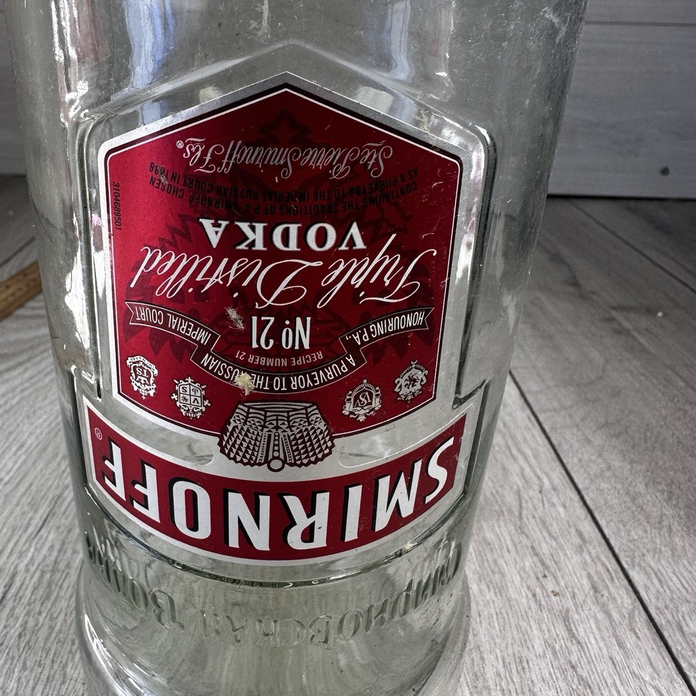 Smirnoff Vodka 3L Large Empty Optic Bottle good Money Box ￼