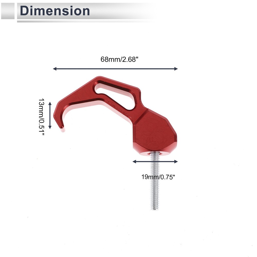Motorcycle hook 1 set red black 68mm