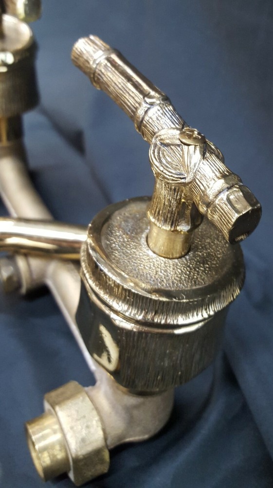 Unique Solid Brass Bamboo Design Faucet & Shower Head Set Plus Converter
