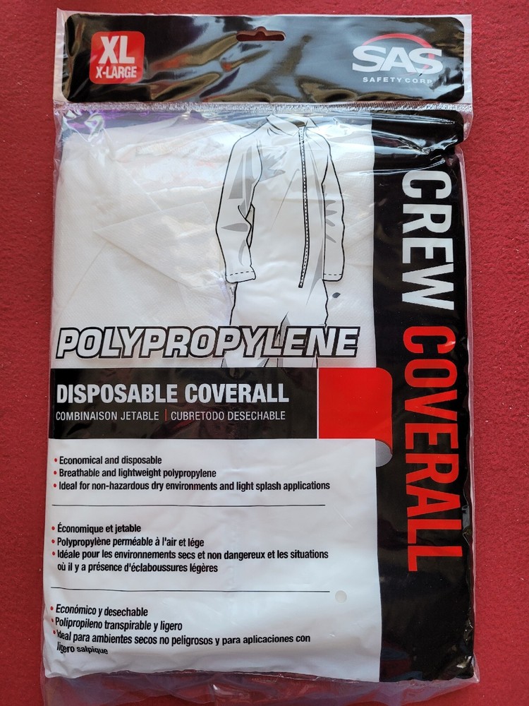 SAS XL Polypropylene Disposable Coverall