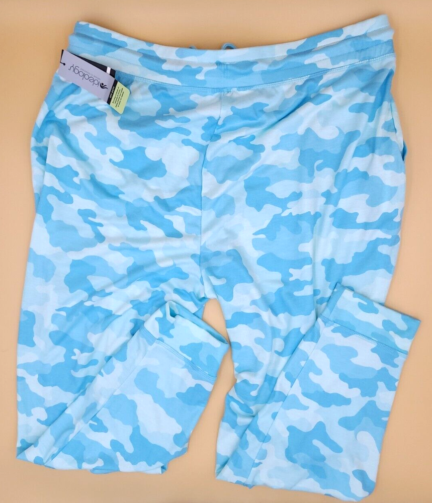 ID Ideology Women's Blue Camo Pattern Jogger Pants Plus Sizes NWT