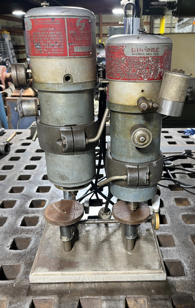 Vintage DUMORE Dual Head Precision Drill Press on Micro Machine Works Base