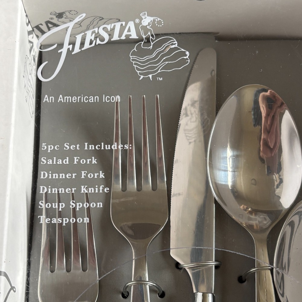Fiesta Fiestaware Evergreen Flatware Silverware Dinner 5 Piece Set Dark Green