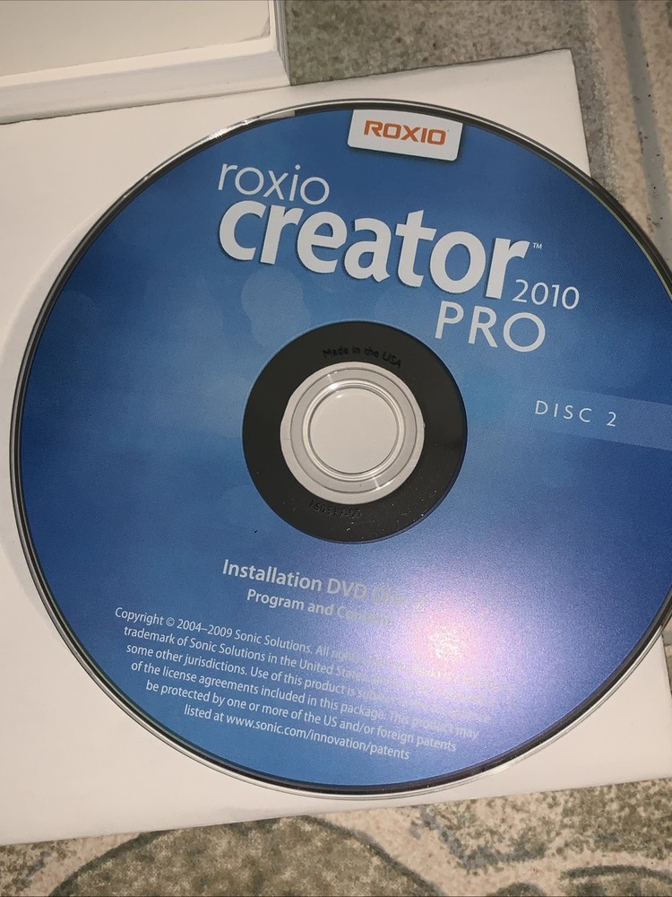 Roxio Creator 2010 Pro Installation DVD Disc Set Photo Video Burning Software