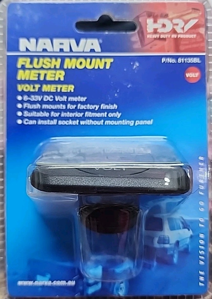 Narva Flush Mount LED Volt Meter 81135BL RV 4WD Product