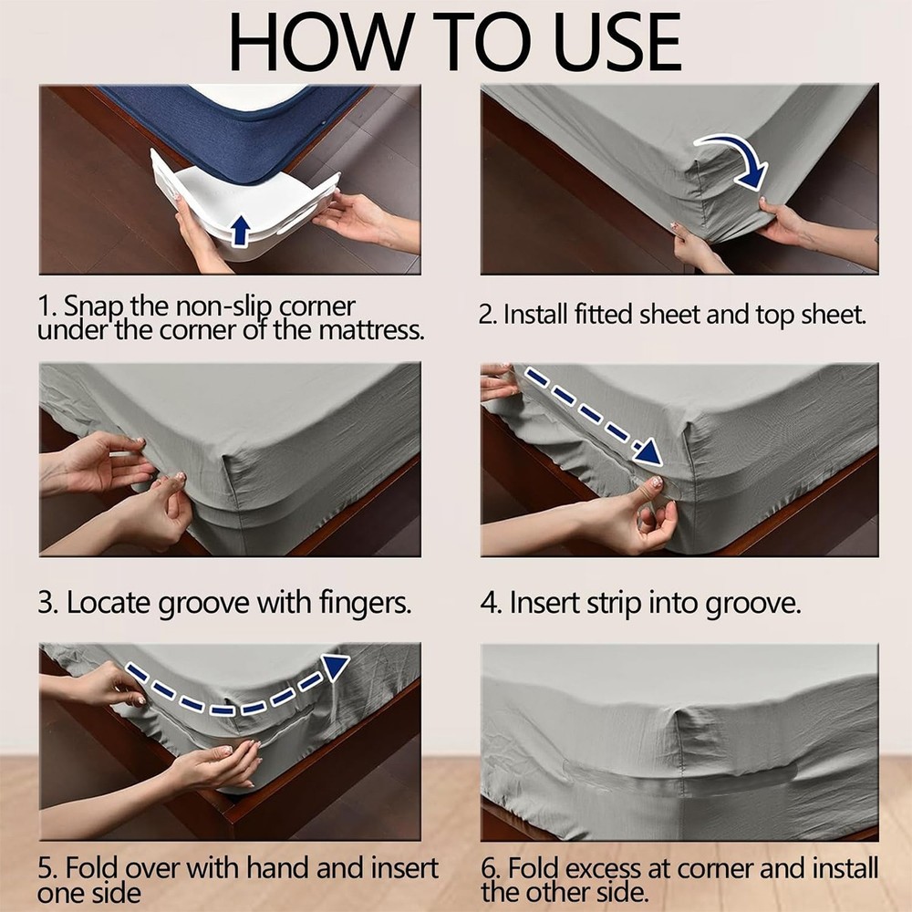 4 Pack Lock Sheet Holders Keep Sheets Tight Heavy Duty Straps Fit All Mattresses
