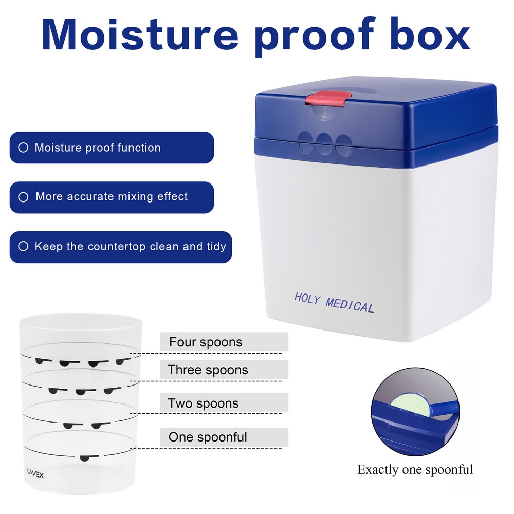 Dental Alginate Mixer Impression Materials Moisture Proof Box Plastic Container