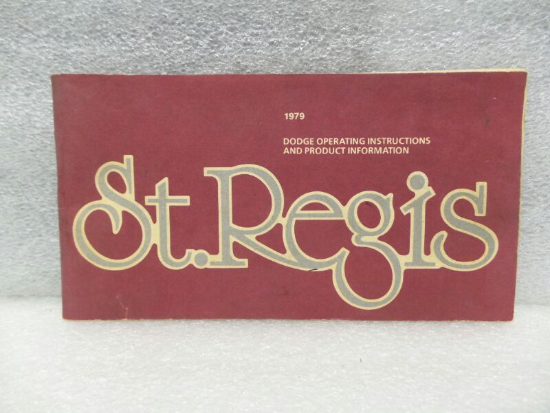 ST. REGIS 1979 Owners Manual 16548