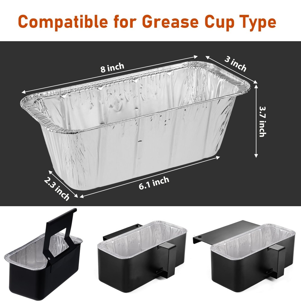 Whaleme Grease Cup Liners Compatible with Blackstone Griddle 30 Pack, silver