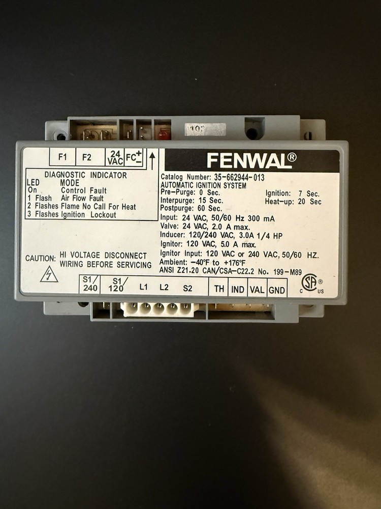 Fenwal 35-662944-013 Automatic Ignition Control System used
