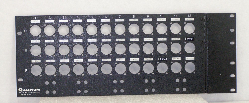 Quantum Technologies 36 Port QTI1961 3U Rackmount 36x Hinged Patch Panel #ZK25