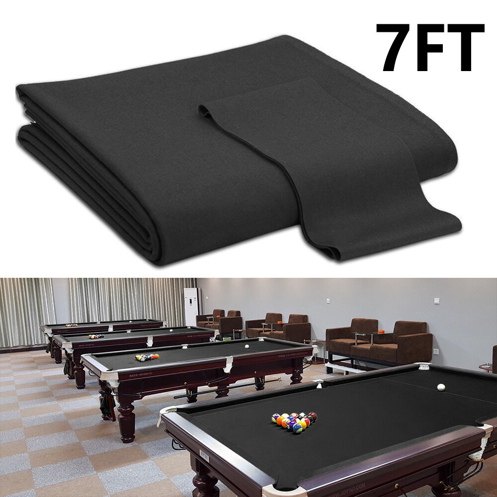 Black 7/8/9ft Table Worsted Pool Table Cloth Speed Billiard Felt PRE-CUT Rail