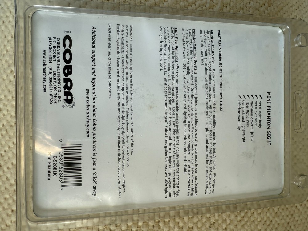 Cobra Archery Mini Phantom Sight NOS