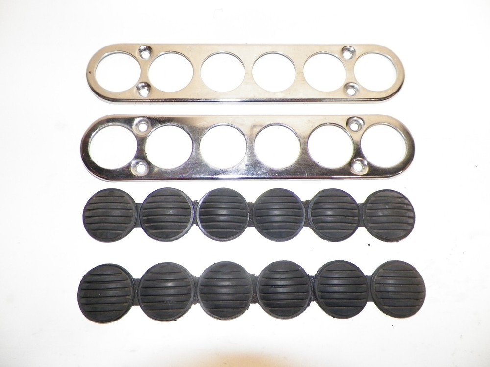 2 Bayliner Boat Gunnel Deck Step Pad Chrome & Black Rubber OEM