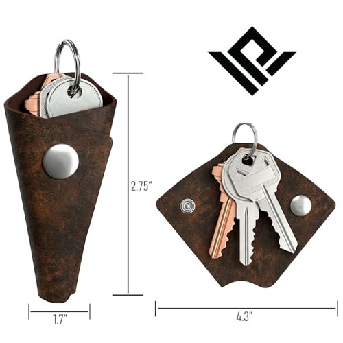 Full Grain Leather Key Wrap, Motorcycle Key Organizer, Durable Key Rustic