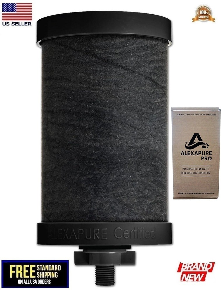 Genuine Alexapure PRO 2387 Replacement Water Filter x2 Filter Pack Black