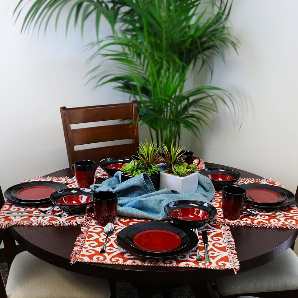 El Tanizia 16Piece High Gloss Dinnerware Set, 16Pc