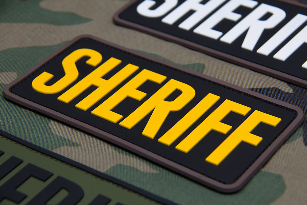 Morale Patch - Milspec Monkey - SHERIFF - 6 " x 3 " - Large Size - SWAT - PVC