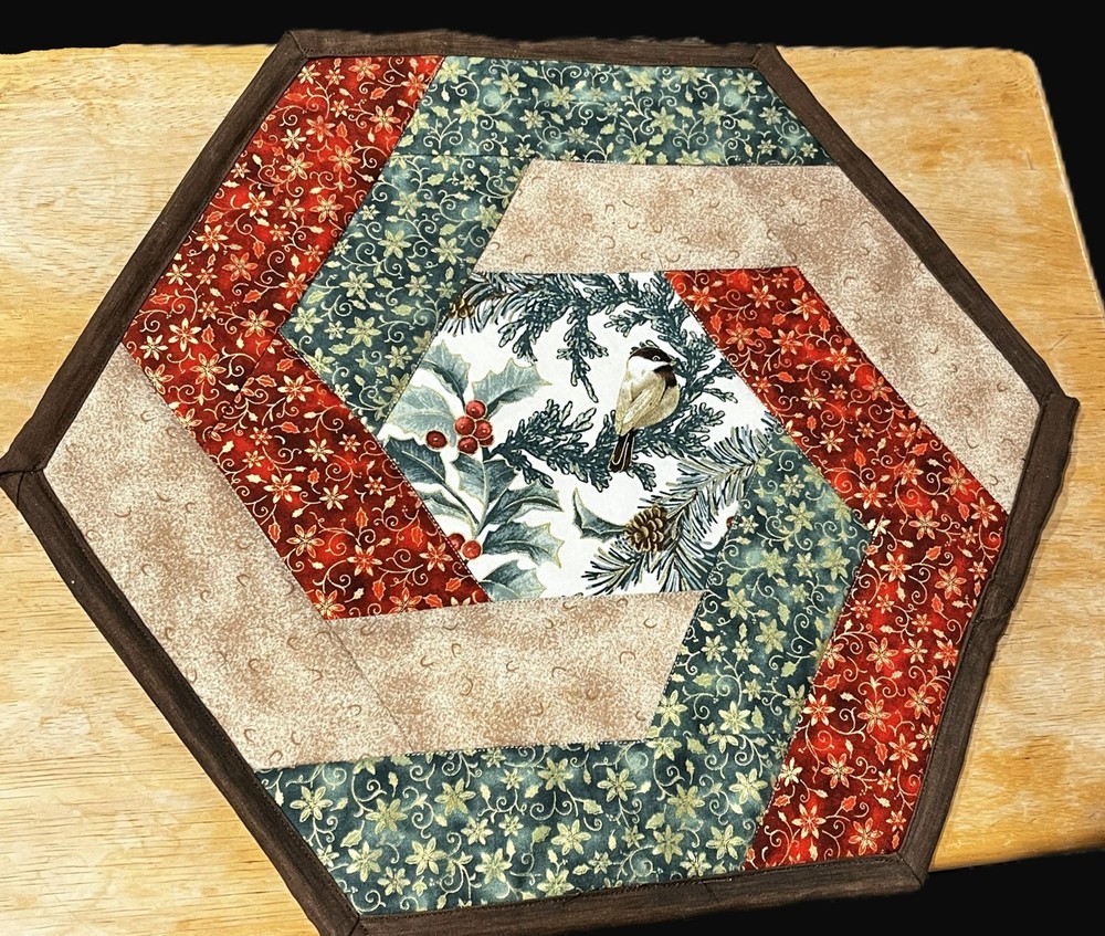 January Winter Chickadee Quilted Table Topper