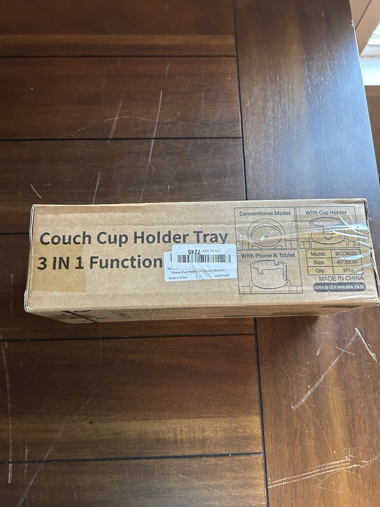 Couch cupholder tray eco-friendly bamboo