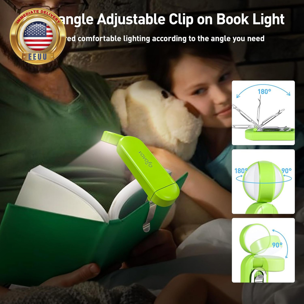 USB Rechargeable Book Light, Blue Light Blocking, Amber Light Clip on Bookmark S