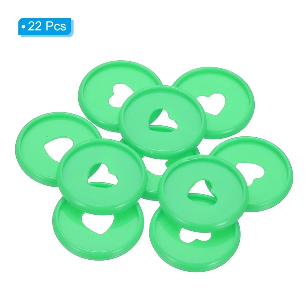 28mm Plastic Book Binding Discs, 22 Pack Expansion Discs Heart, Green