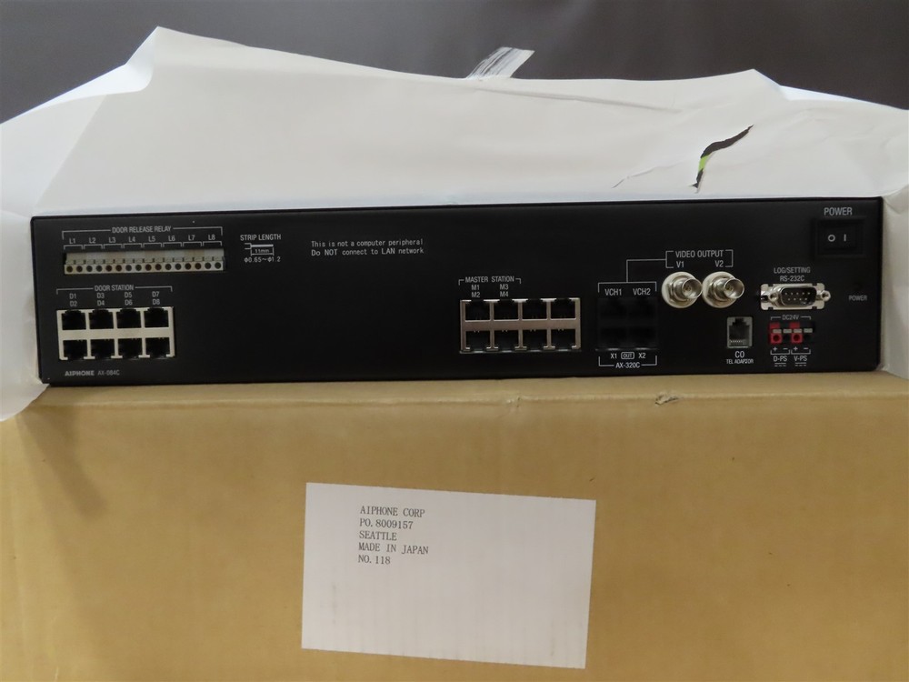 Aiphone AX-084C Central Exchange Unit 8-Door Master AX Video Intercom System