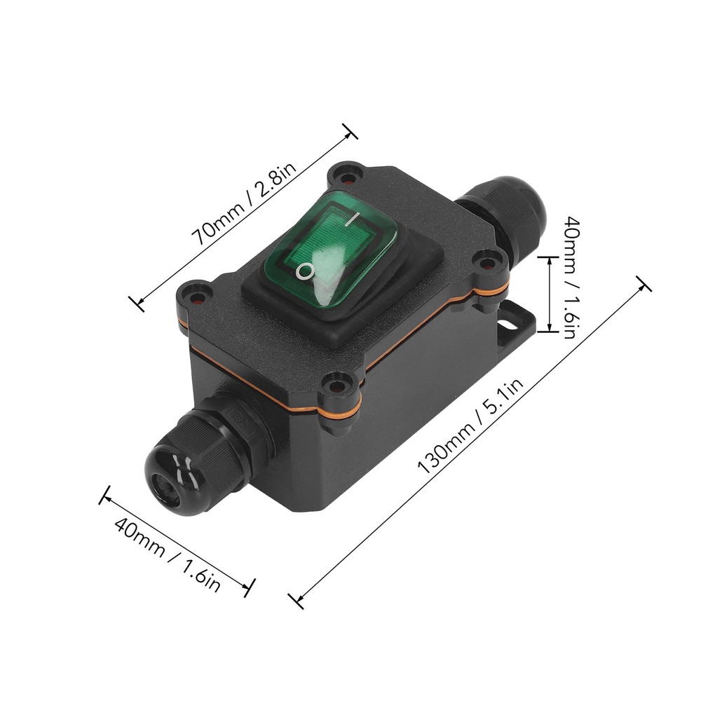 4Pin 2Position Inline Cord Switch With Rocker Button OnOff Outdoor Toggle Switch