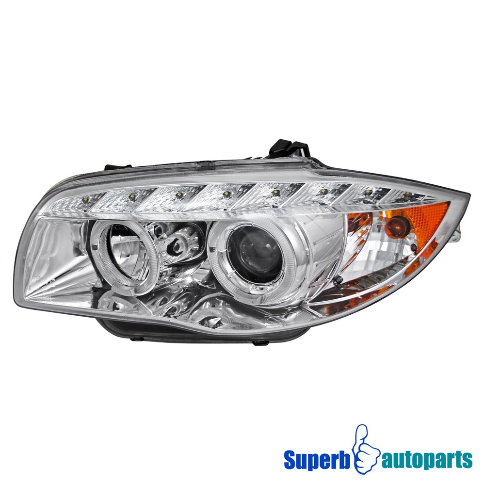 Fits 2007-2013 BMW E82 E88 128i 135i LED Halo Projector Headlight Replacement