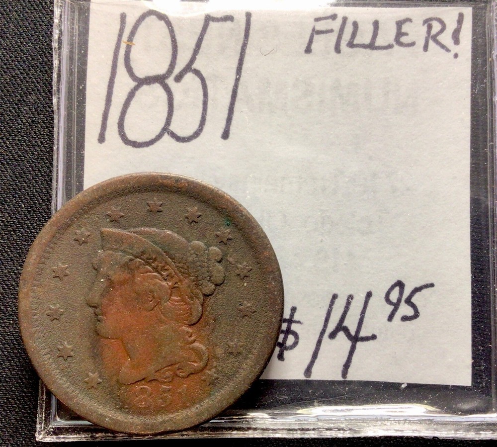 1851 Large Cent Filler! ENN Coins