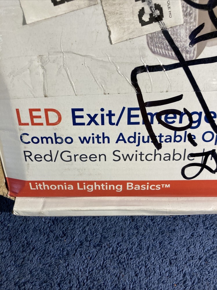 Lithonia Lighting Exit Emergency Light 1 Watt 2 Lamps LED Switchable Field Y3