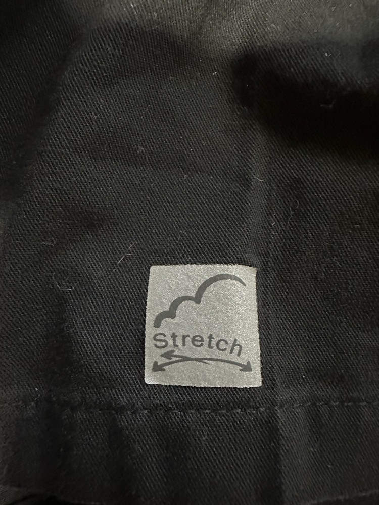 Butter-Soft Stretch BLACK Scrub Top with Zipper Medium