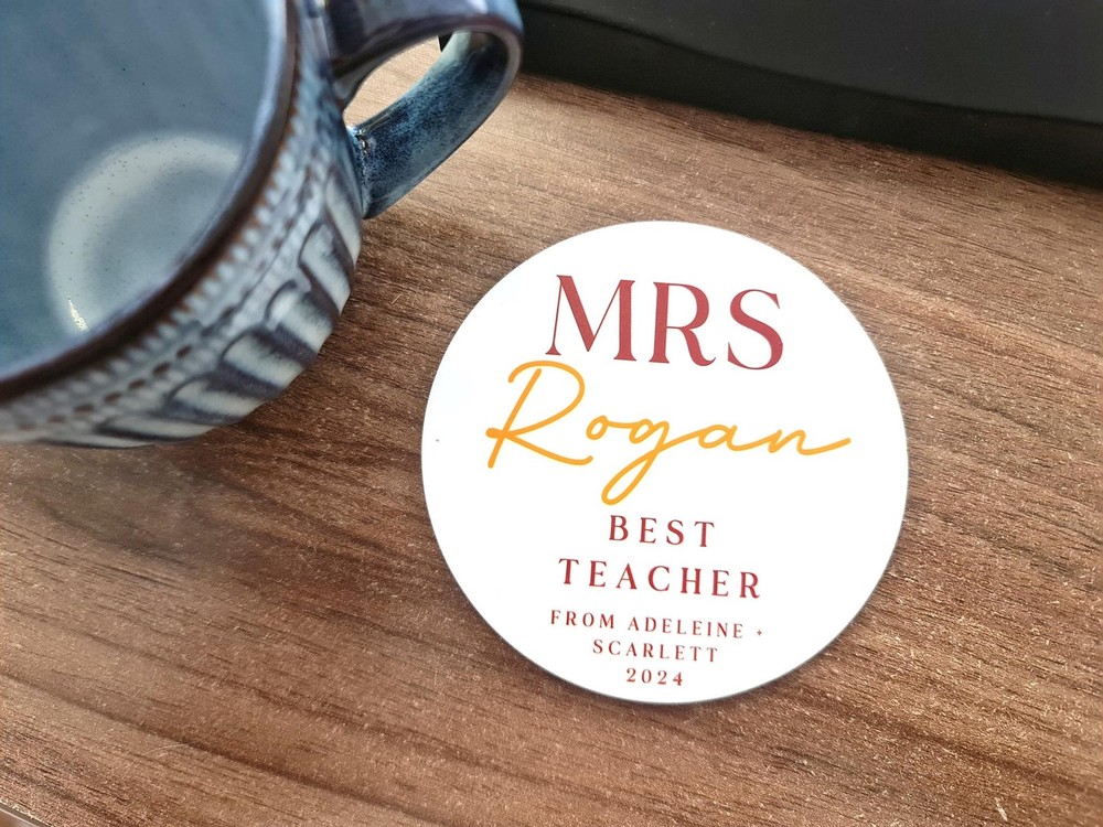 Personalised UV Printed Teacher Coasters