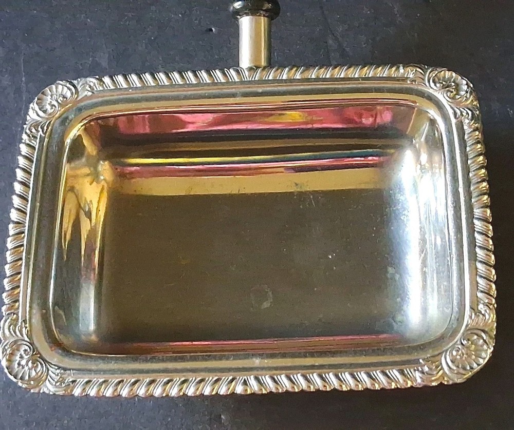 FB Rogers Small Silent Butler/Server Silver On Copper