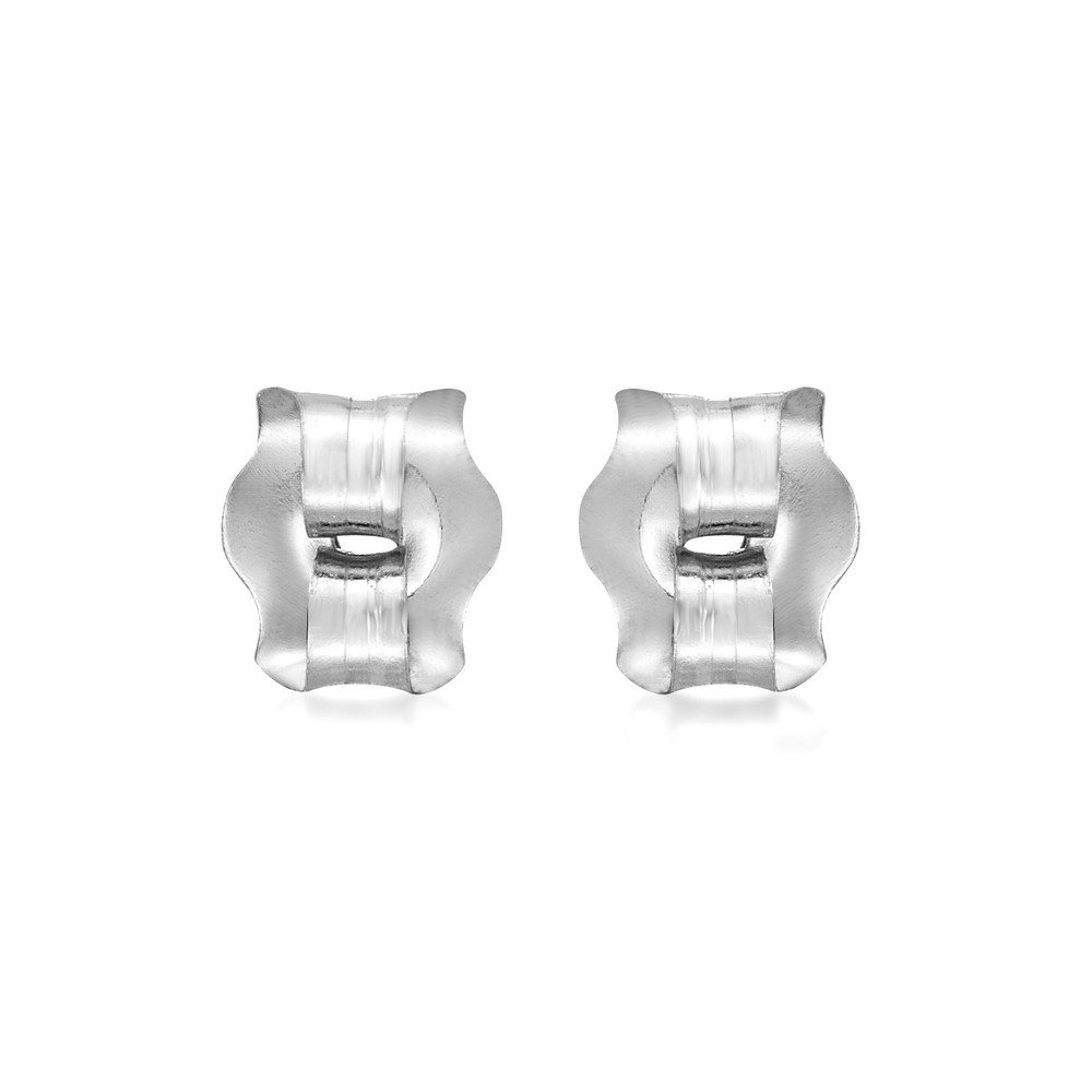 14K White Gold Replacement Friction Earring Backs - 2 Pair Bundle (4 pieces)