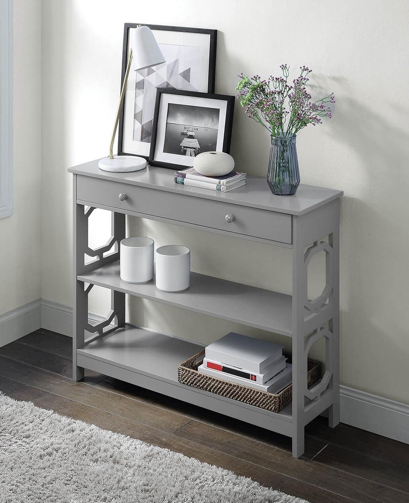 Concepts Omega 1 Drawer Console Table, Gray