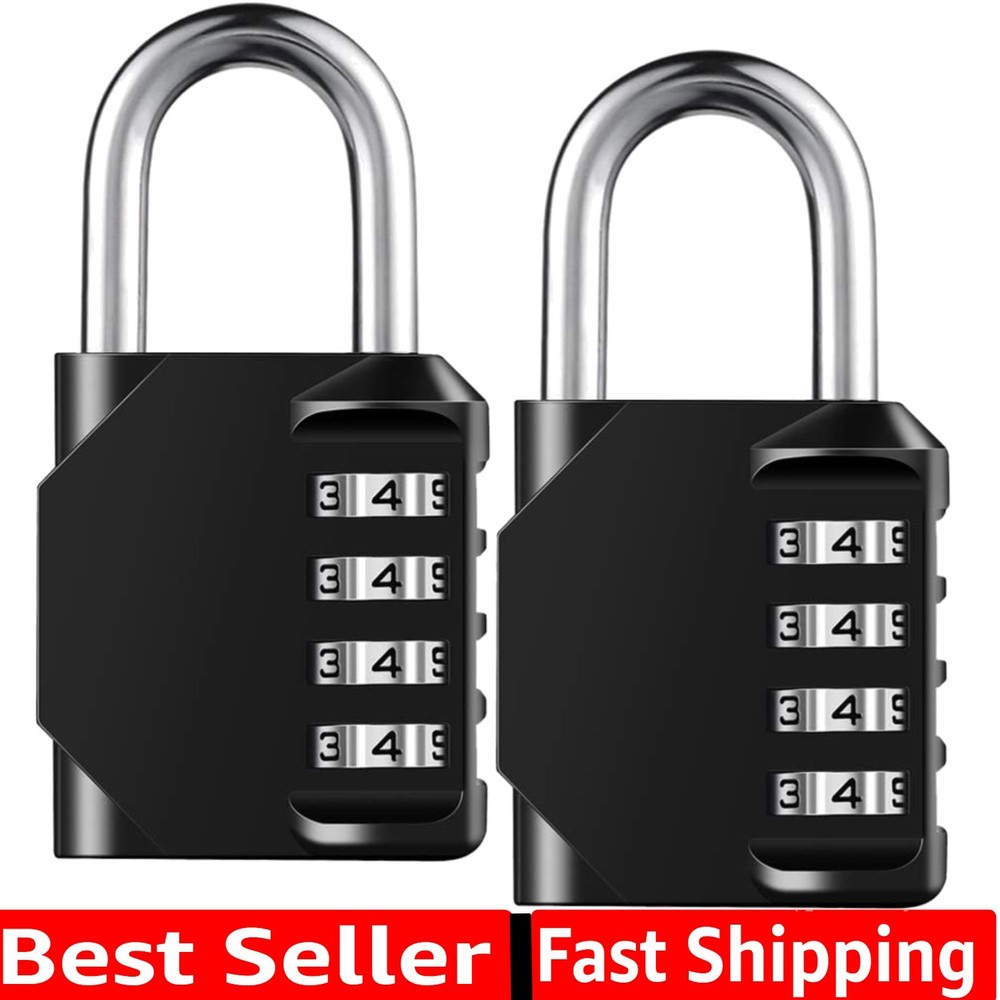 Combination Lock Resettable 4 Digit Padlock with Combination, Waterproof and ...