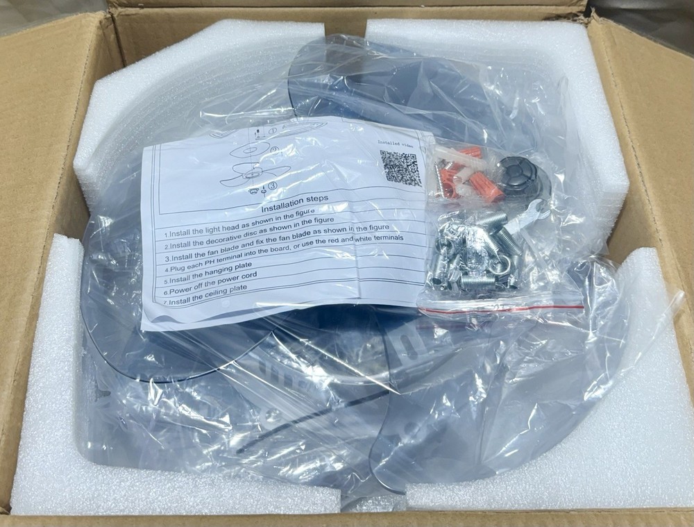 25" Modern Fan Lights LED Ceiling Light kit With Remote APP Control