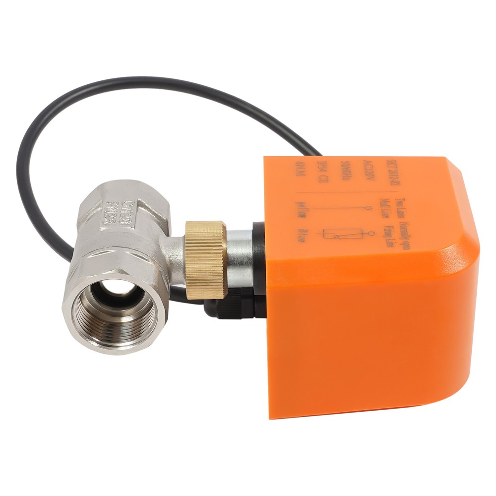 3/4'' Motorized Ball Valve, Normally Opened, Two-Way, 2-Wire Actuator, Stainless