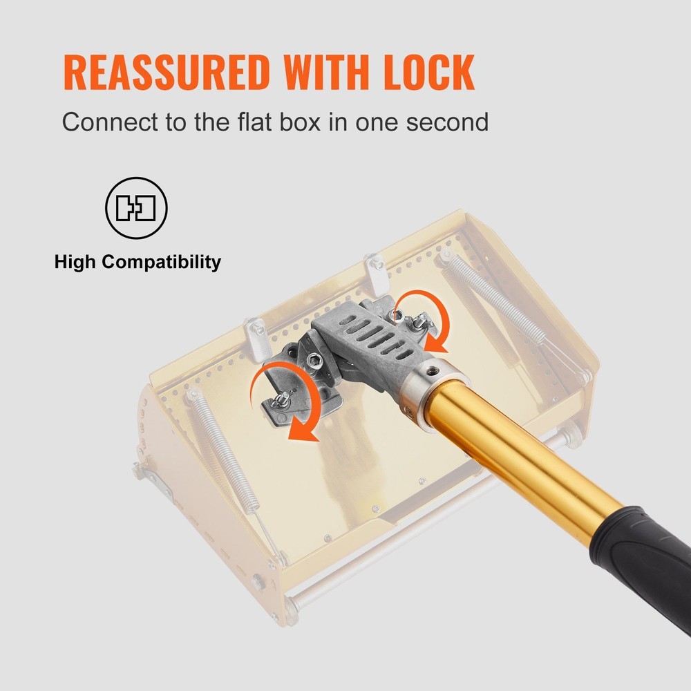 Drywall Flat Box Handle 40''-64''Anodized Aluminum Flat Extension Handle