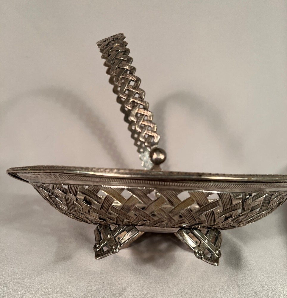 Unique Antique 800 Silver Handled Basket 10 Ounces