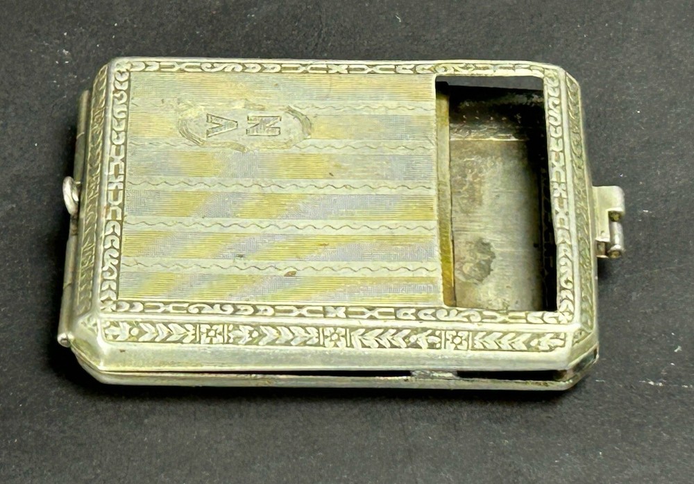 Vintage Brun-Mill Silver Match Case Compact